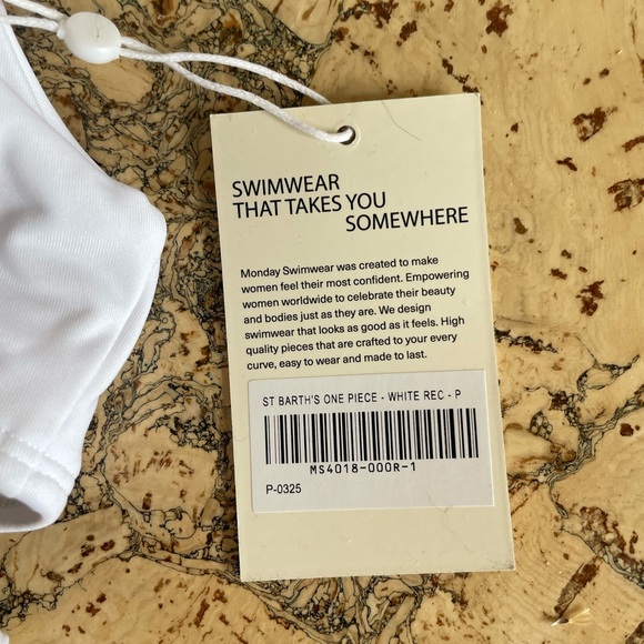 MONDAY SWIMWEAR ST. BARTH'S ONE PIECE - WHITE SIZE P - Picture 7 of 7